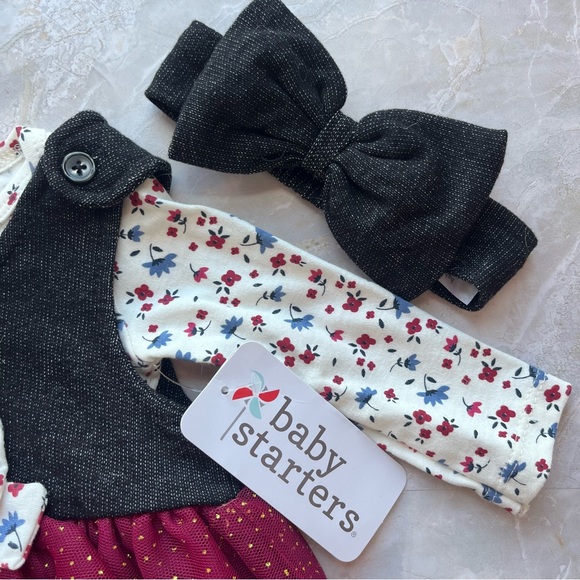 Baby starters tulle floral chambray dress 6 months new with tags fall holiday - Picture 5 of 9